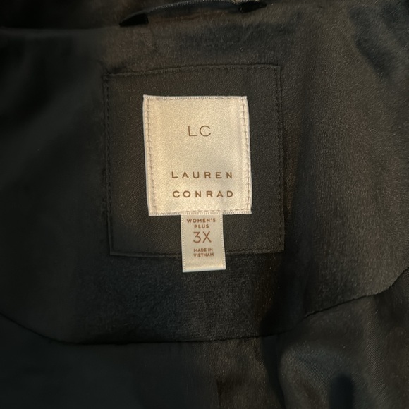 NWT Lauren Conrad Black Suede Moto Jacket in Size 3X, 0X - Picture 16 of 16